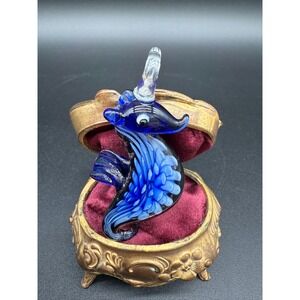 Art Glass‎ Seahorse Necklace Pendant Blue Ocean Theme Under the Sea